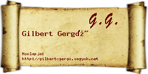 Gilbert Gergő névjegykártya